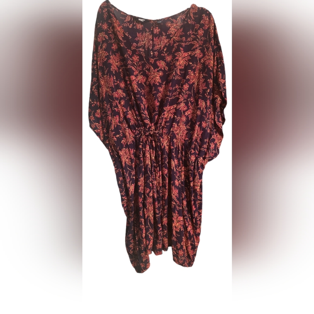 Lands' End Purple And Red Floral  Beach Resort Coverup Size XL-XXL